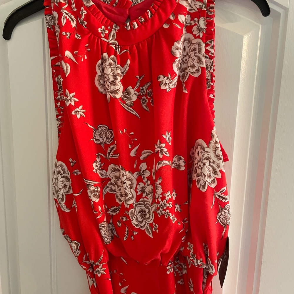 Vince Camuto Red Floral Jumpsuit - Picture 2 of 5